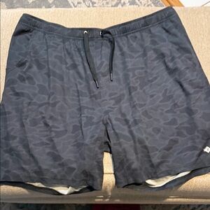 BURLEBO Men's Athletic Shorts - Black Camo